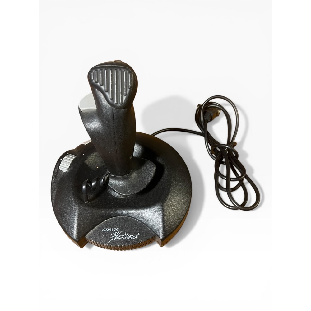 Gravis Blackhawk Joystick Vintage PC Game Port Flight Stick Controller Black